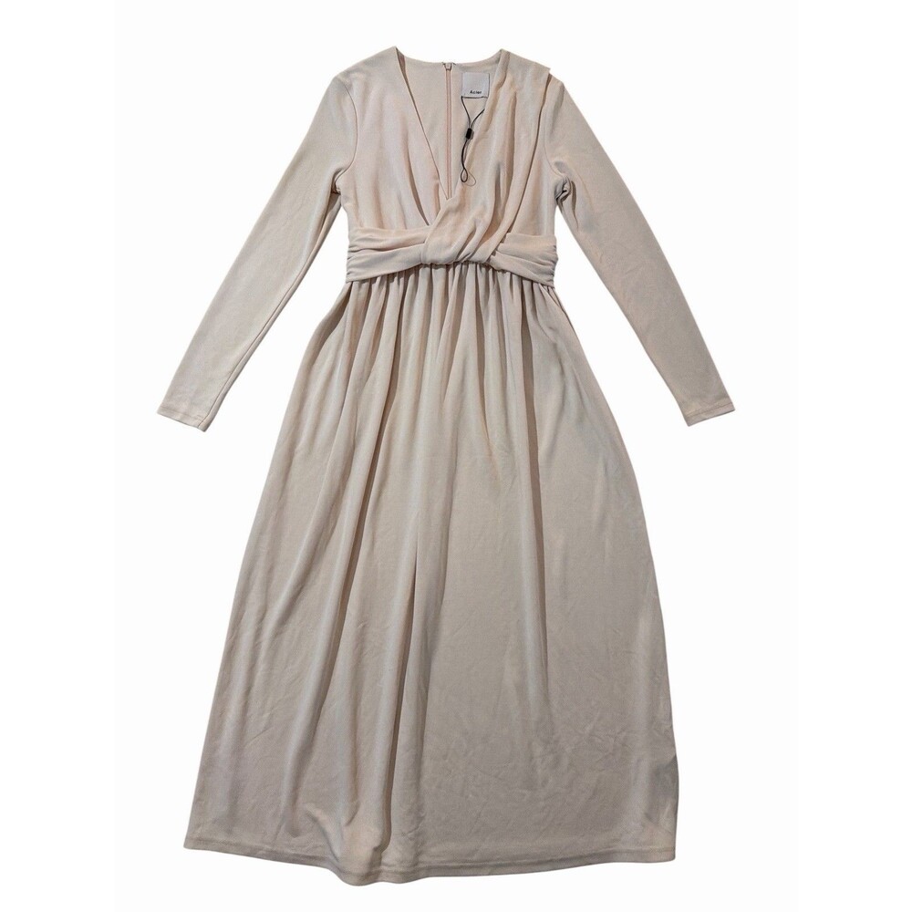 Acler US‎ 8 Blush Draped Maxi Dress Long Sleeve Formal Wedding Guess Minimalist